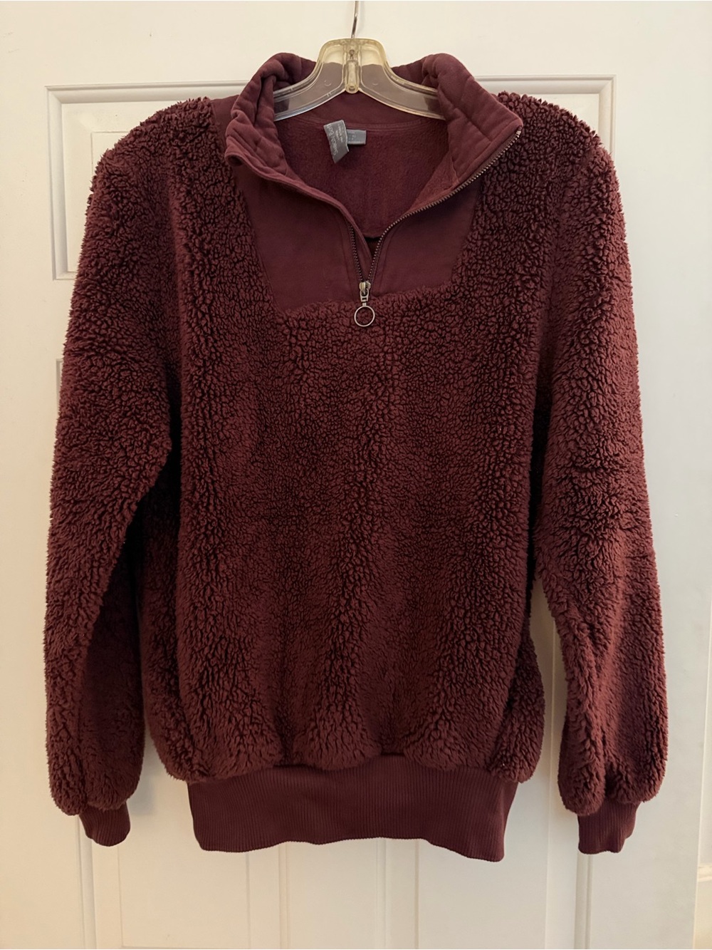 Sweaty Betty Half-Zip Teddy Pullover Sweater - Burgundy